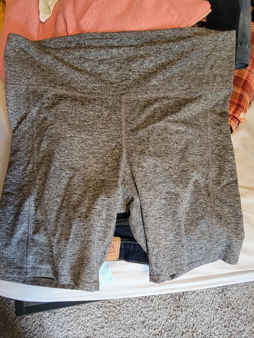Women’s Gray High-Rise Athletic Bike Shorts